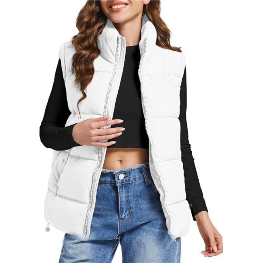 Women's Puffer Vest Zip Up Sleeveless Down Vests Oversized Padded Gilet Jacket